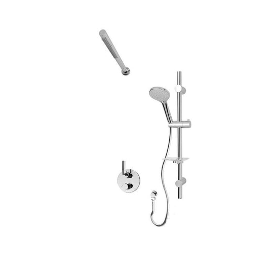 Rubi 1/2 Inch Thermostatic Shower Kit With Wall-mounted Solid Brass Shower Head and Hand Shower - Renoz