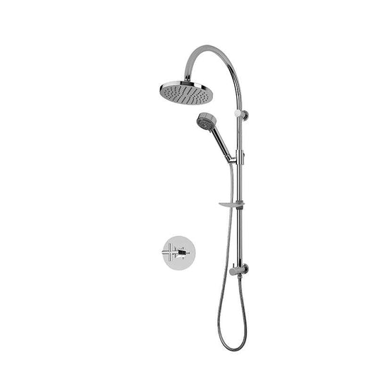 Rubi 3/4 Inch Thermostatic Shower Kit With 8" Round Shower Head- Chrome - Renoz