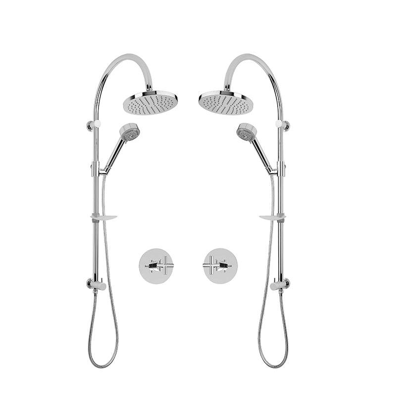 Rubi 3/4 Inch Dual Thermostatic Shower Kit With 8" Round Shower Head- Chrome - Renoz