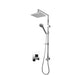 Rubi Quatro Pressure Balanced Shower Kit With Square Shower Head - Chrome - Renoz