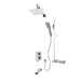 Rubi Quatro Pressure Balanced Shower Kit With Square Wall Mount Shower Head and Tub Filler - Chrome - Renoz