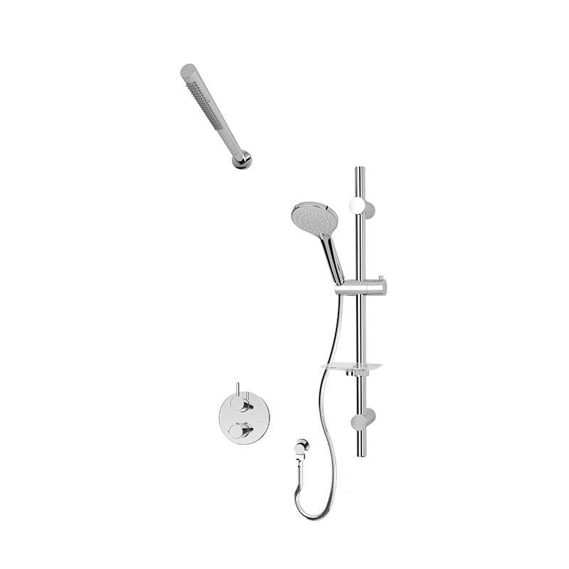 Rubi Vertigo 1/2 Inch Thermostatic Shower Kit With Straight Wall Mount Shower Head - Chrome - Renoz