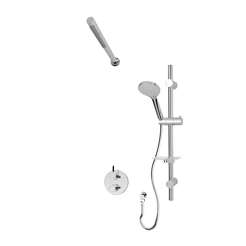 Rubi Vertigo C 1/2 Inch Thermostatic Shower Kit With Wall Mount Straight Shower Head - Chrome - Renoz