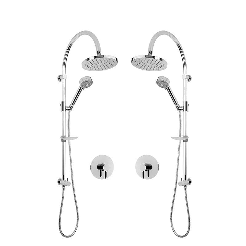 Rubi Vertigo C 3/4 Inch Dual Thermostatic Shower Kit With Round Shower Head - Chrome - Renoz