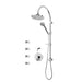 Rubi Vertigo C 3/4 Inch Thermostatic Shower Kit With Round Shower Head and Body Jet - Chrome - Renoz