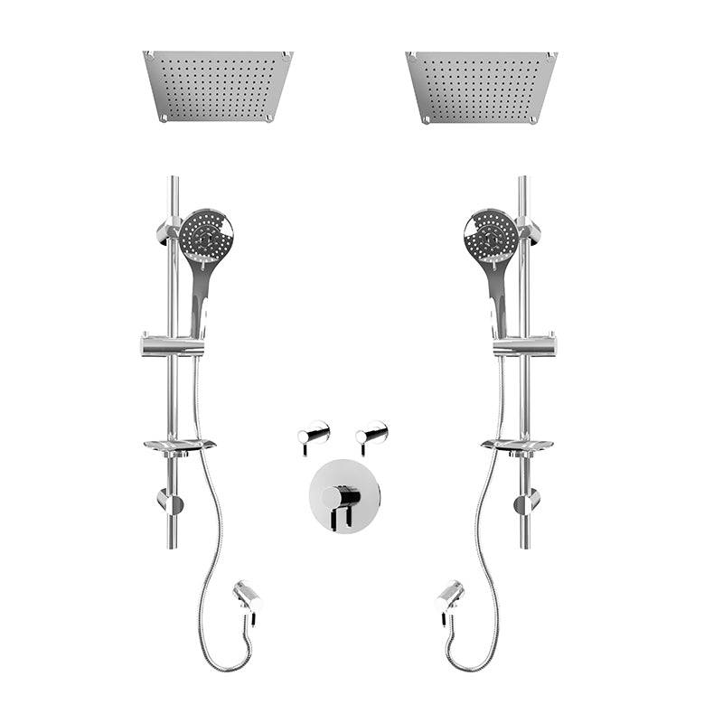 Rubi Vertigo C 3/4 Inch Dual Thermostatic Shower Kit With Built in Shower Head - Chrome - Renoz