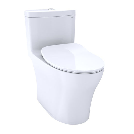Toilette monobloc Toto Aquia IV - 1,28 GPF et 0,9 GPF, cuvette allongée - Washlet + connexion siège mince - Nouveau MS646234CEMFGN