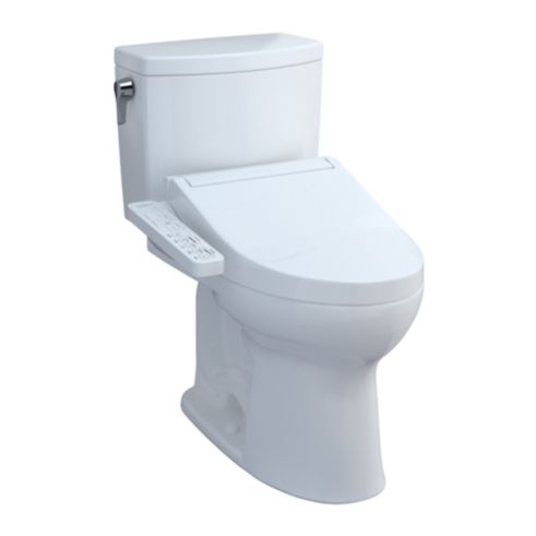 Toto Drake II 1G Washlet+ Toilette allongée en deux pièces 1,0 GPF et siège de bidet C2 MW4543074CUFG