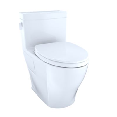 Toilette monobloc Toto Legato, 1,28 GPF, cuvette allongée - Washlet+ connexion - siège mince MS624234CEFG