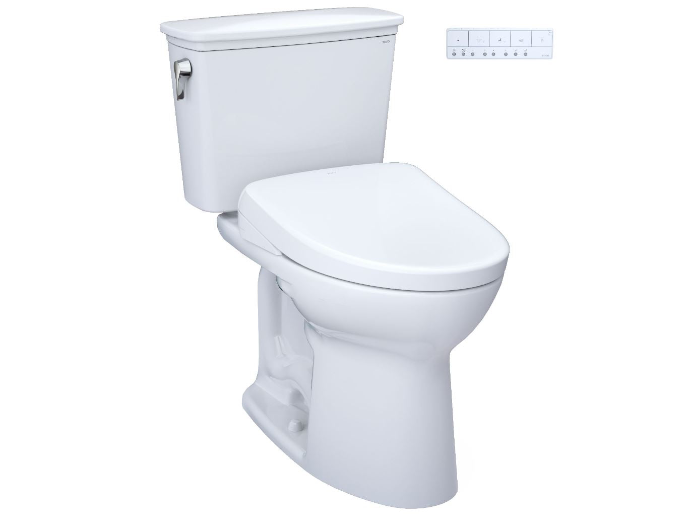 Toilette transitionnelle en deux parties à hauteur universelle Toto Drake avec siège de bidet Washlet S7 - 1,28 GPF