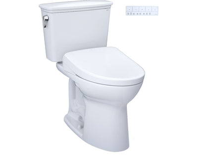 Toto Drake Transitional UnIVersal Height Two-piece Toilet With  S7A  Washlet Bidet Seat - 1.28 GPF