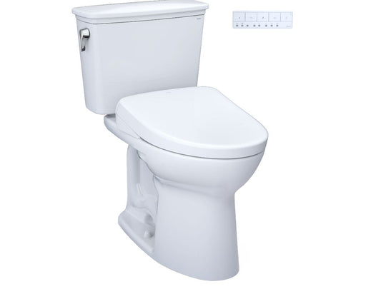 Toilette transitionnelle en deux parties à hauteur universelle Toto Drake avec siège de bidet Washlet S7A - 1,28 GPF