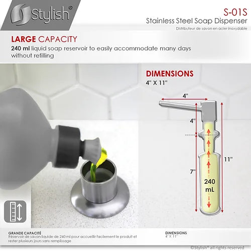 Stylish Pull Down Kitchen Faucet With Soap Dispenser