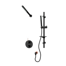 Rubi Kronos 1/2 Inch Thermostatic Shower Kit With Straight Wall Mount Shower Head- Black