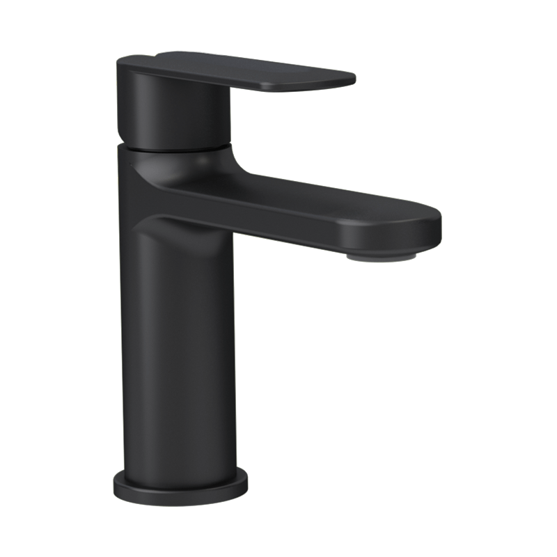 Rubi Myrto 6" Single Lever Washbasin Faucet With Drain- Black - Renoz