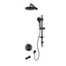 Rubi Vertigo C 1/2 Inch Thermostatic Shower Kit With Wall Mount Round Shower Head and Tub Filler- Black - Renoz