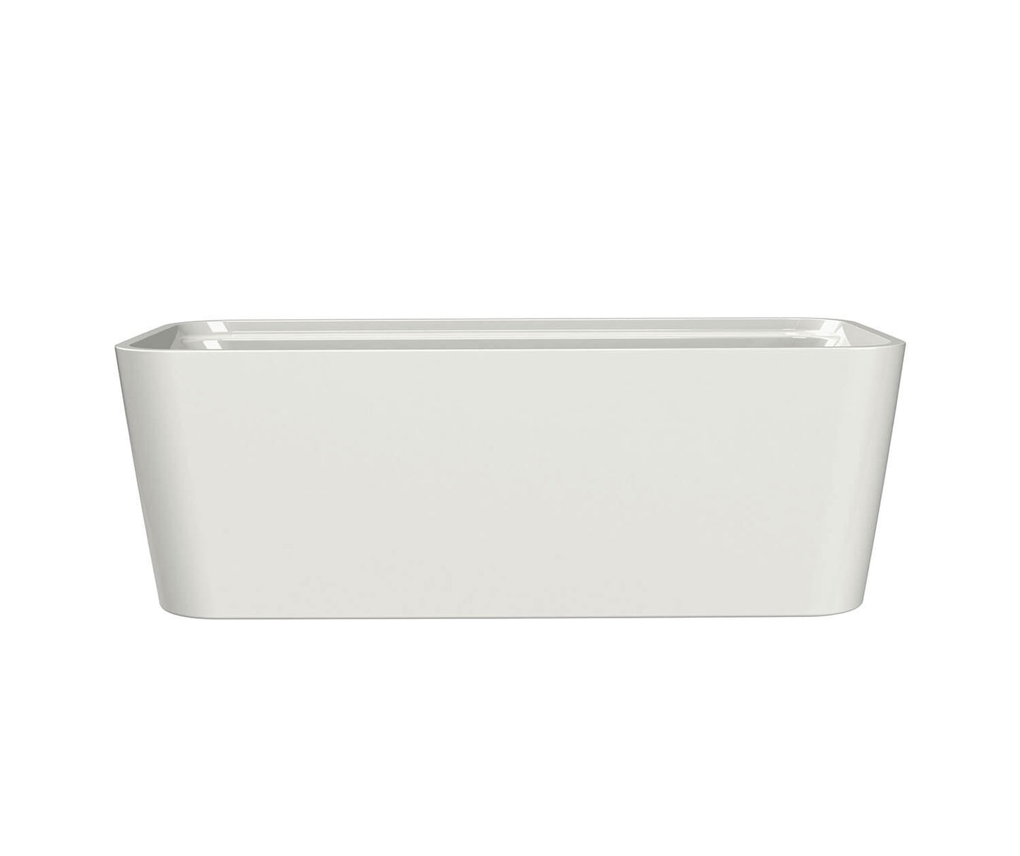 Maax Oberto 67 x 31 Acrylic Freestanding Center Drain Bathtub in White with White Skirt 106386
