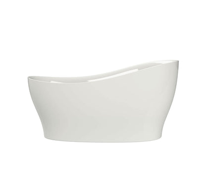 Maax Joan 61 x 32 Acrylic Freestanding End Drain Bathtub in White with White Skirt 106387