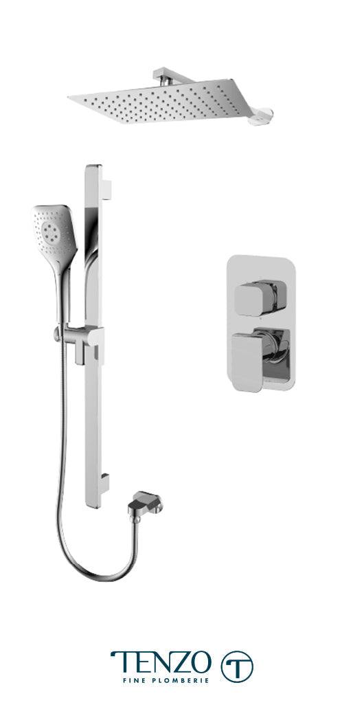 Tenzo - Quantum Chrome T-box Shower Kit With 2 Functions (Pressure Balance)