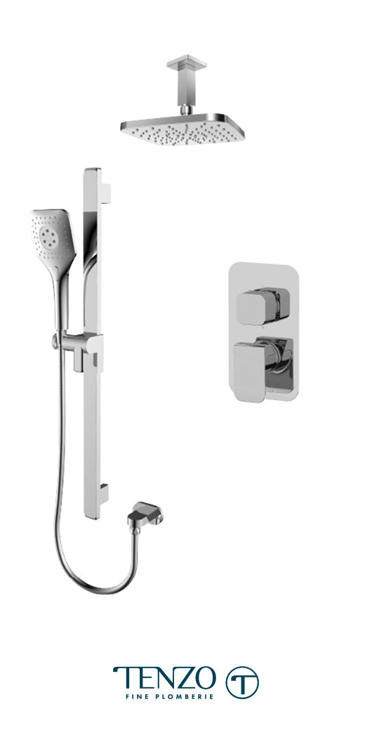 Tenzo - Quantum Chrome T-box Shower Kit 2 Functions (Pressure Balance )