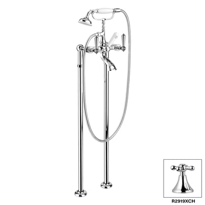 Aquadesign Products Floor Mount Tub Filler (London R2919L) - Chrome