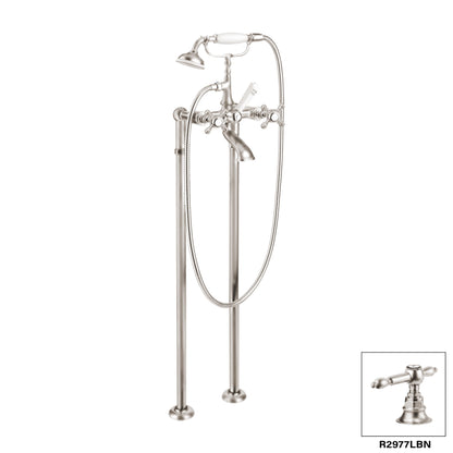 Aquadesign Products Floor Mount Tub Filler (Julia R2977) - Brushed Nickel