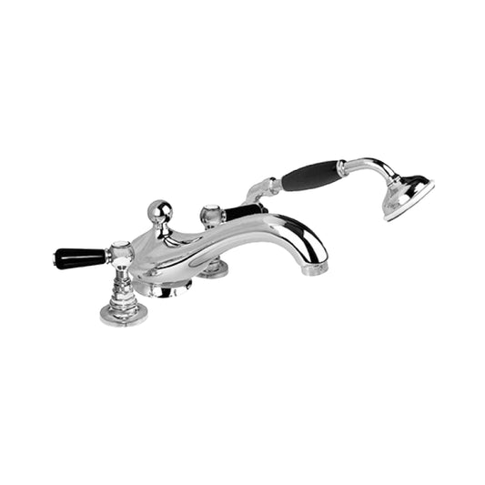 Aquadesign Products 4 pc. Deck Mount (Regent R3024L) - Chrome w/Black Handle