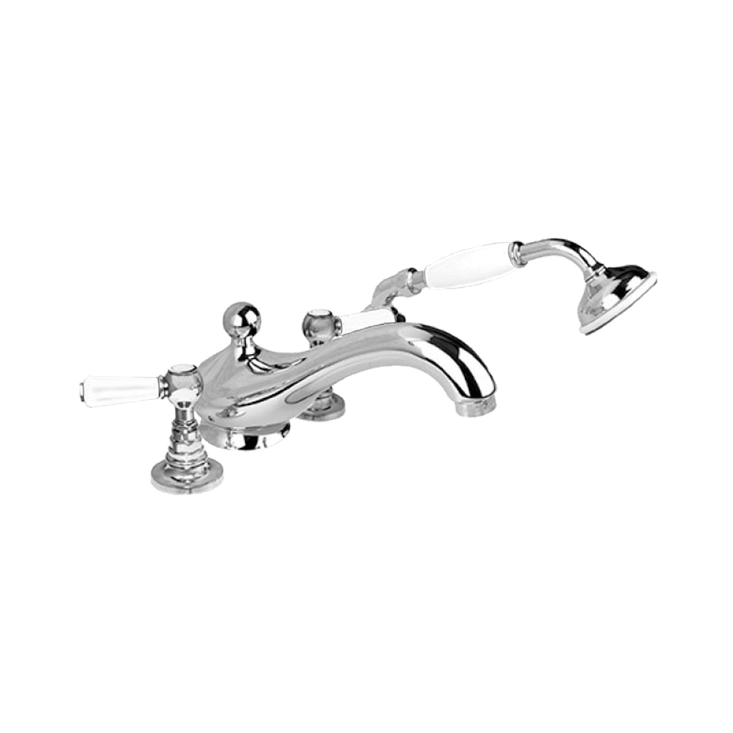 Aquadesign Products 4 pc. Deck Mount (Regent R3024L) - Chrome w/White Handle