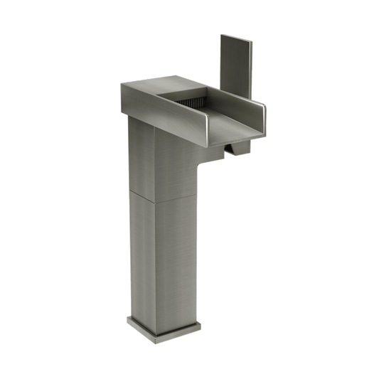 Rubi Kali Raised Single Lever Washbasin Faucet With Drain- Nickel - Renoz