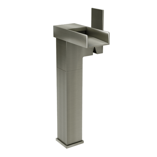 Rubi Kali Raised Single Lever Washbasin Faucet With Drain- Nickel - Renoz