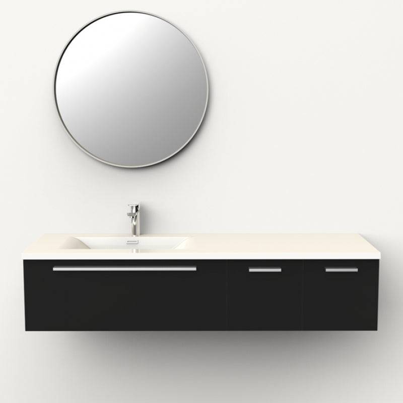 Rubi MMK8104 Bathroom Vanity With 3 Drawers- Lacquered White - Renoz