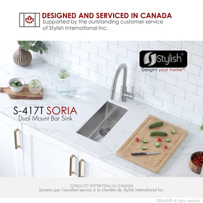 Stylish  9 inch Single Bowl Undermount and Drop-in Stainless Steel Kitchen Sink - Renoz