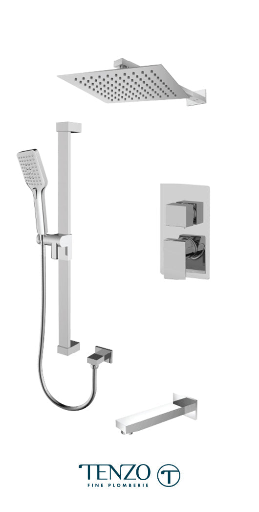 Tenzo - Slik T-box Shower Kit 3 Functions Pressure Balanced Chrome Finish