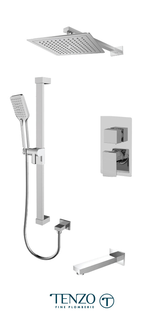 Tenzo - Slik T-box Chrome Shower Kit With 3 Functions (Pressure Balance )