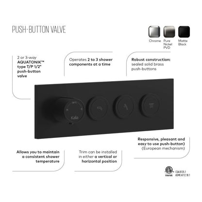 Kalia Kareo Tb3 Shower Systems With Push-button Valve (2101)
