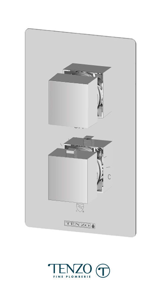 Tenzo - Slik Chrome T-box Valve With 2 Functions (Thermostatic)