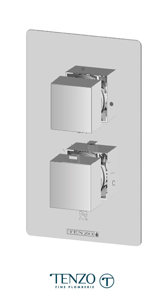 Tenzo - Slik Chrome Thermostatic T-box Valve 3 Functions