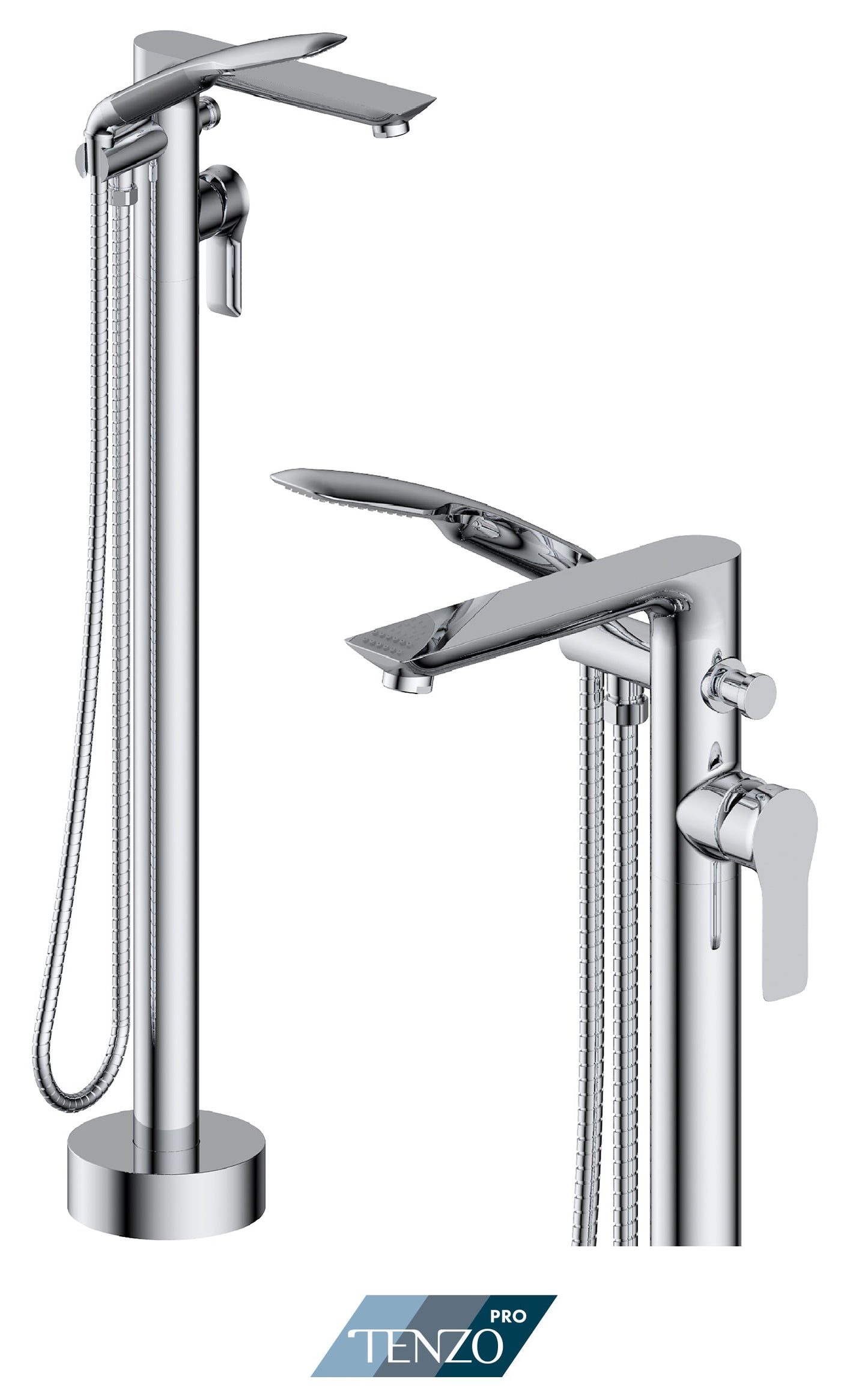 Tenzo Galia Freestanding Bathtub Filler Faucet with Hand Shower