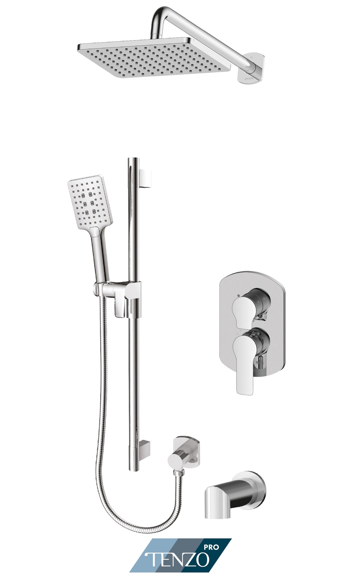 Tenzo Galia Pressure Balanced 3 Functions Shower Kit - Chrome