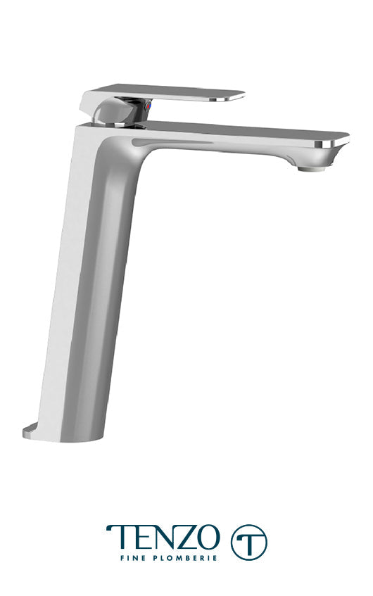 Tenzo - Quantum Chrome Single Hole Tall Lavatory Faucet With Overflow Drain