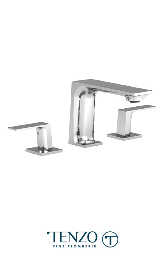 Tenzo - Slik 8-in Lavatory Faucet With Pop-up With Overflow Drain Chrome