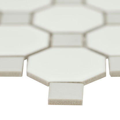 MSI White and Gray Matte Octagon Tile