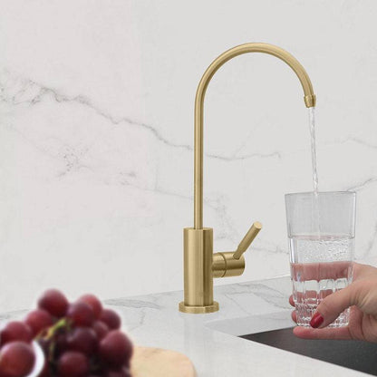Stylish Lodi 11.25" Kitchen Drinking Water Tap Faucet, Stainless Steel Brushed Gold Finish K-142G - Renoz