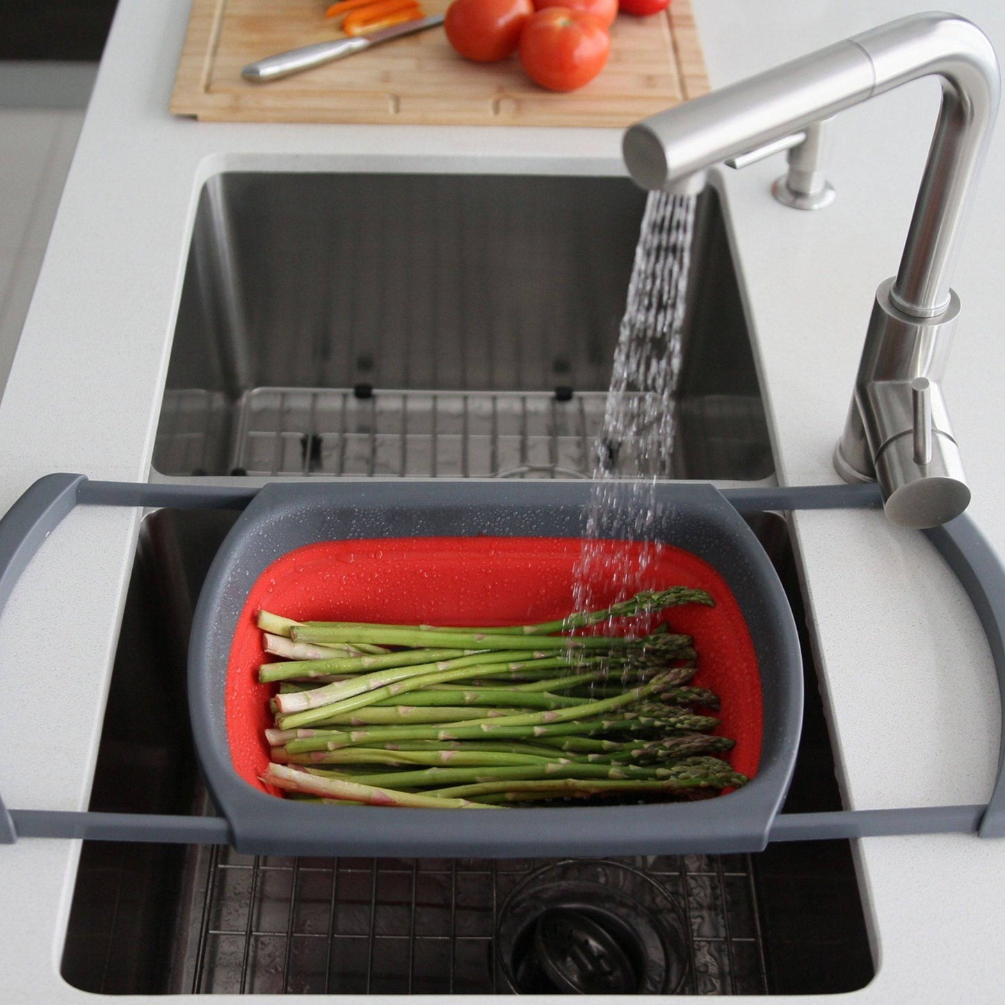 Stylish 13" Collapsible Over the Sink Colander A-905