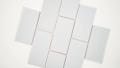 MSI Backsplash and Wall Tile Gray Glossy Subway Tile 3" x 6"
