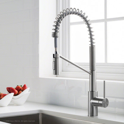 Kraus Oletto 21.75" Commercial Style Pull-Down Kitchen Faucet in Chrome