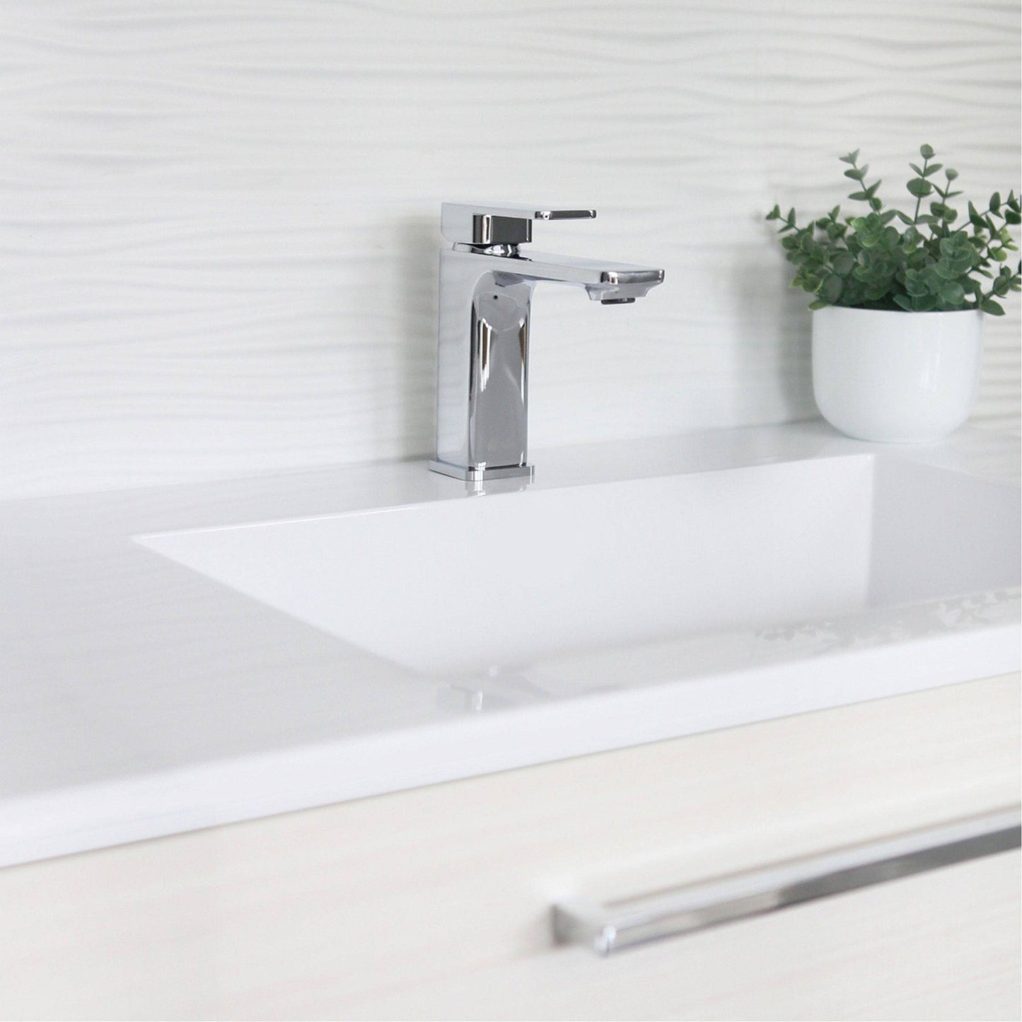 Stylish Vita Single Handle 6" Bathroom Faucet for Single Hole Brass Basin Mixer Tap, Polished Chrome Finish B-102C