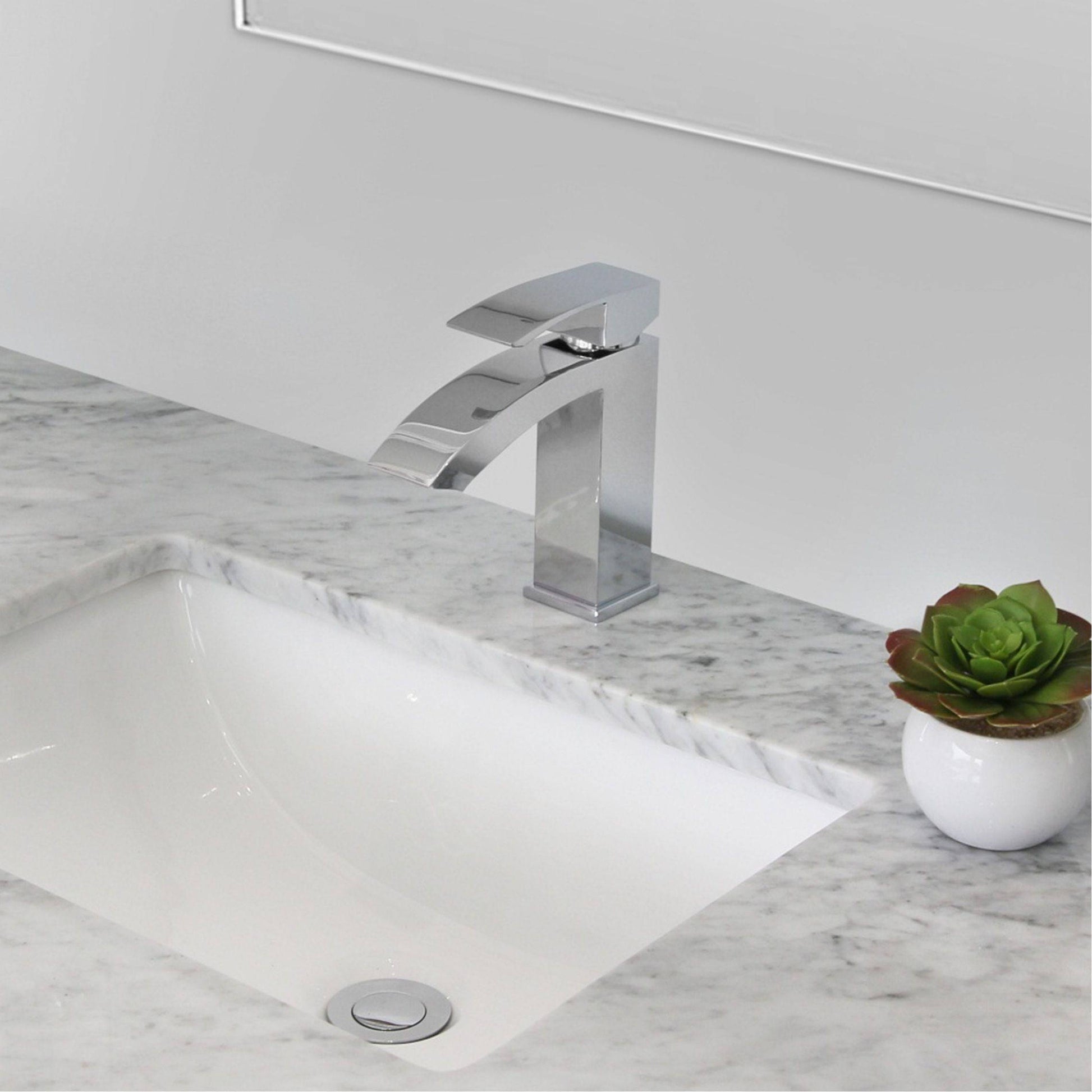 Stylish Sabana Single Handle 7" Bathroom Faucet for Single Hole Brass Basin Mixer Tap, Polished Chrome Finish B-109C - Renoz