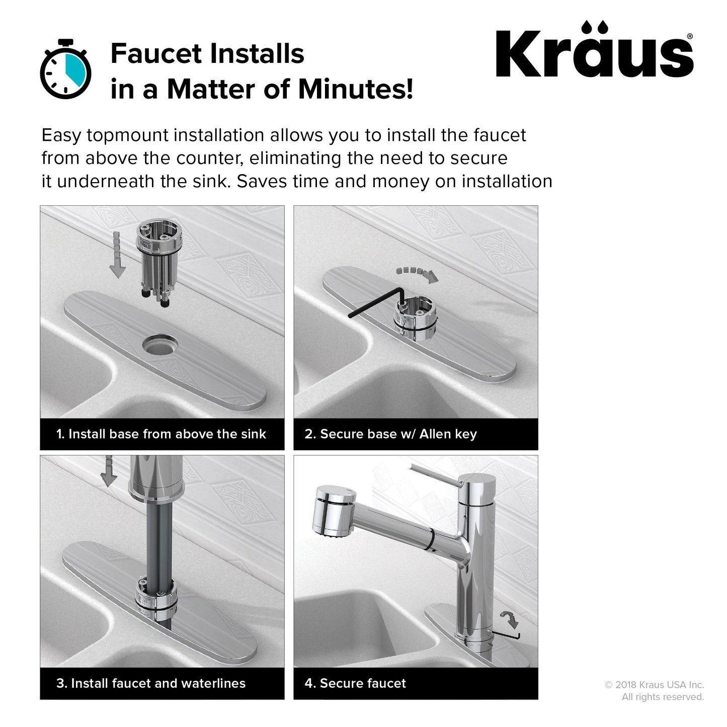 Kraus Oletto 21.75" Commercial Style Pull-Down Kitchen Faucet in Spot Free Stainless Steel