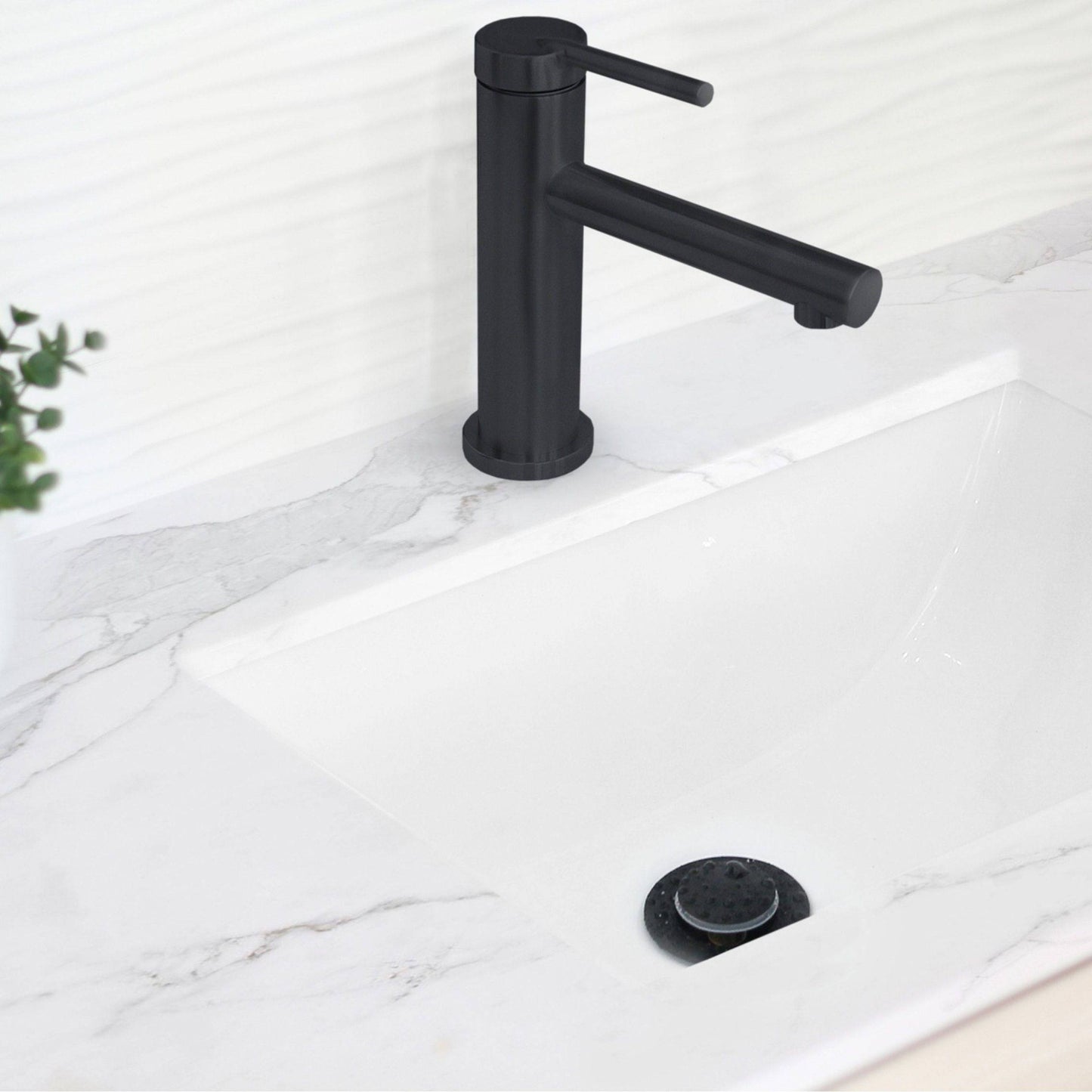 Stylish Toria 6" Single Handle Basin Bathroom Faucet in Matte Black Finish B-108N - Renoz